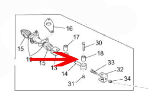Rubber metal bush of the push rod big